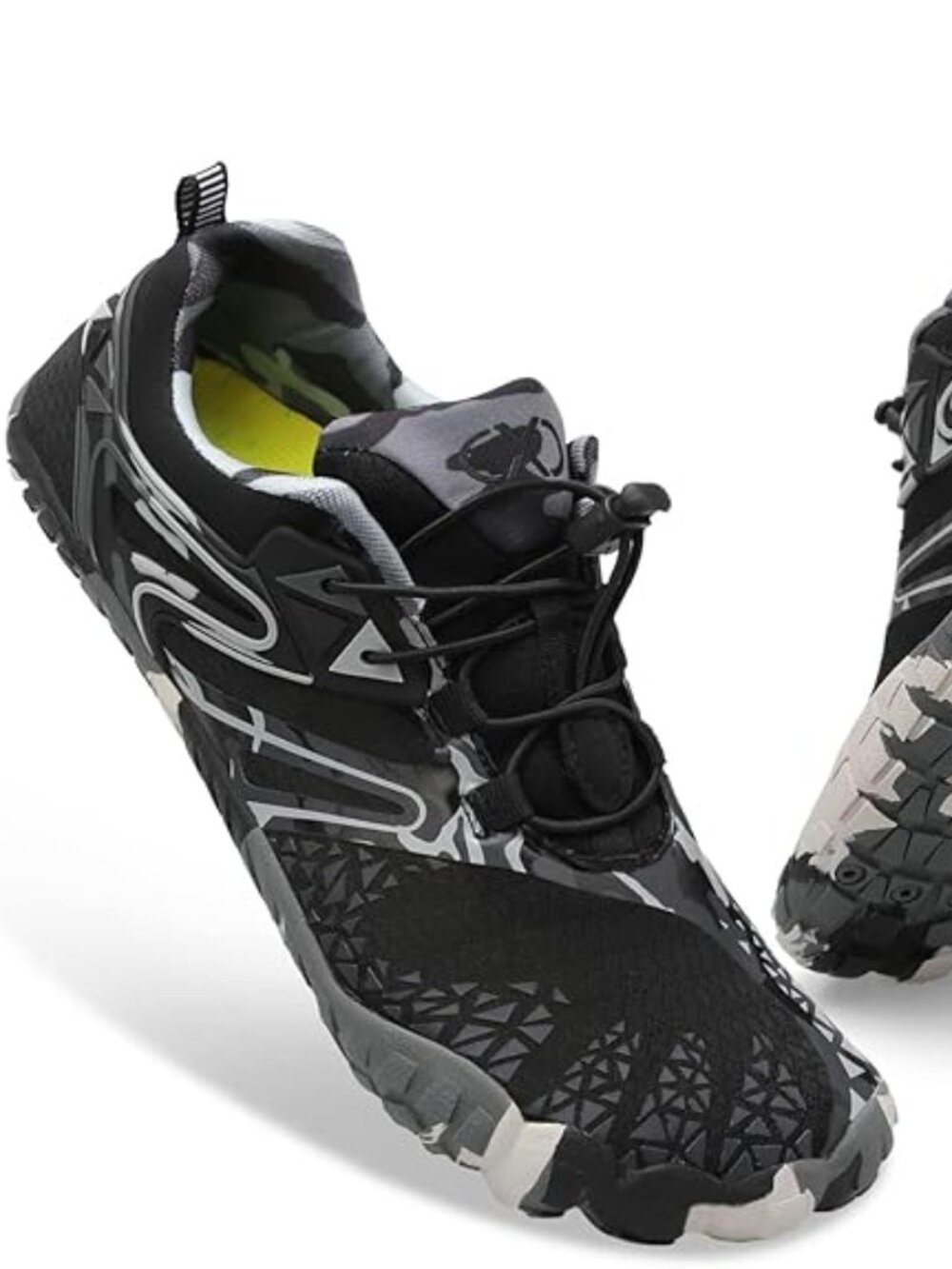 XIHALOOK Grey Black Athletic Barefoot Hiking Water Shoes Unisex Quick Dry W-7.5